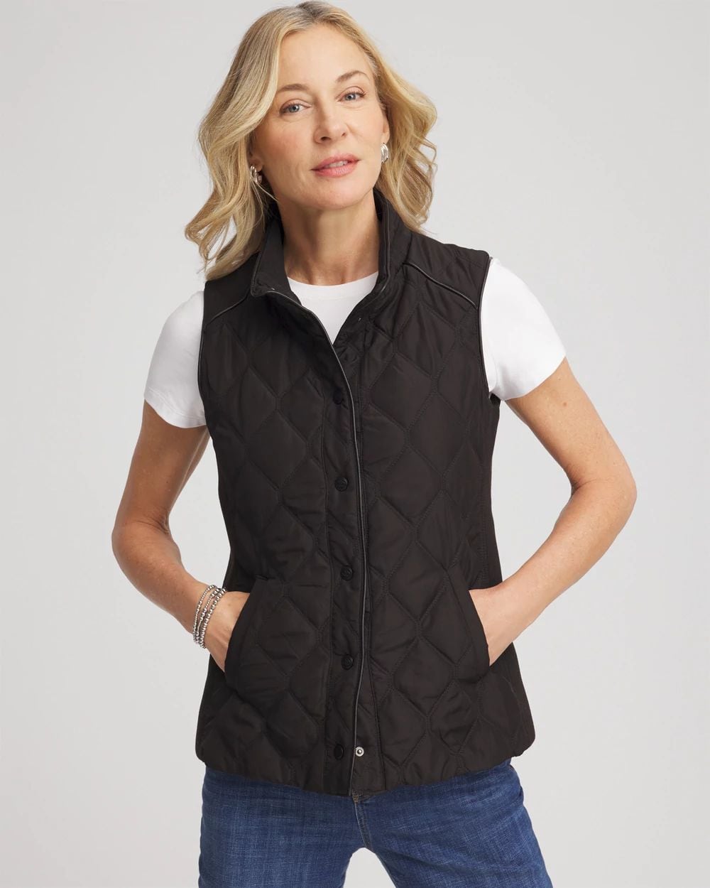 Rib Trim Quilted Vest | Chico's